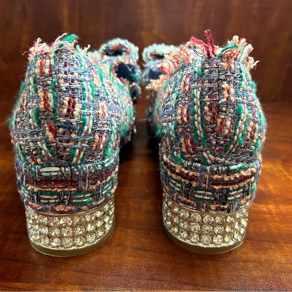 Jeffrey Campbell Multicolor Bridgerton Tweed Heels with Bow 9.5 - Picture 5 of 12